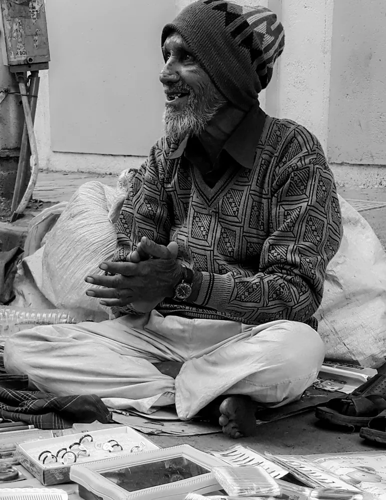 Street portrait, black & white